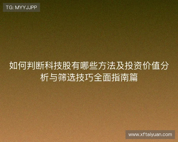 如何判断科技股有哪些方法及投资价值分析与筛选技巧全面指南篇